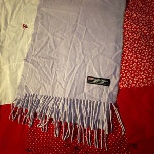 100% Cashmere Light Purple Fringed Scarf- Made in Scotland